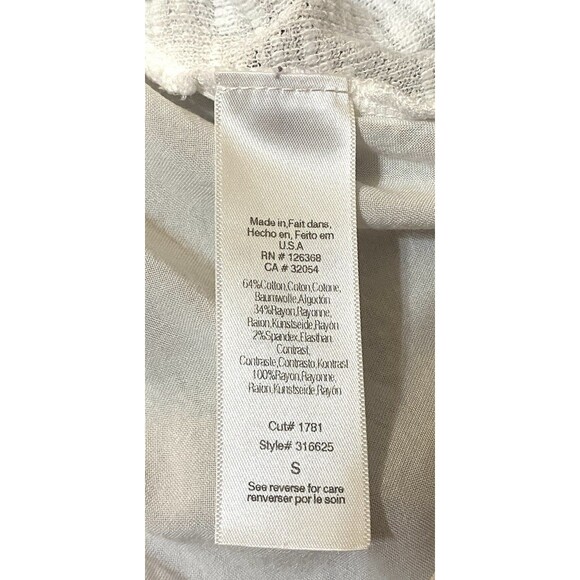 Anthropologie Left of Center White Asymmetrical Long Sleeve Top Women’s Small - Picture 5 of 9